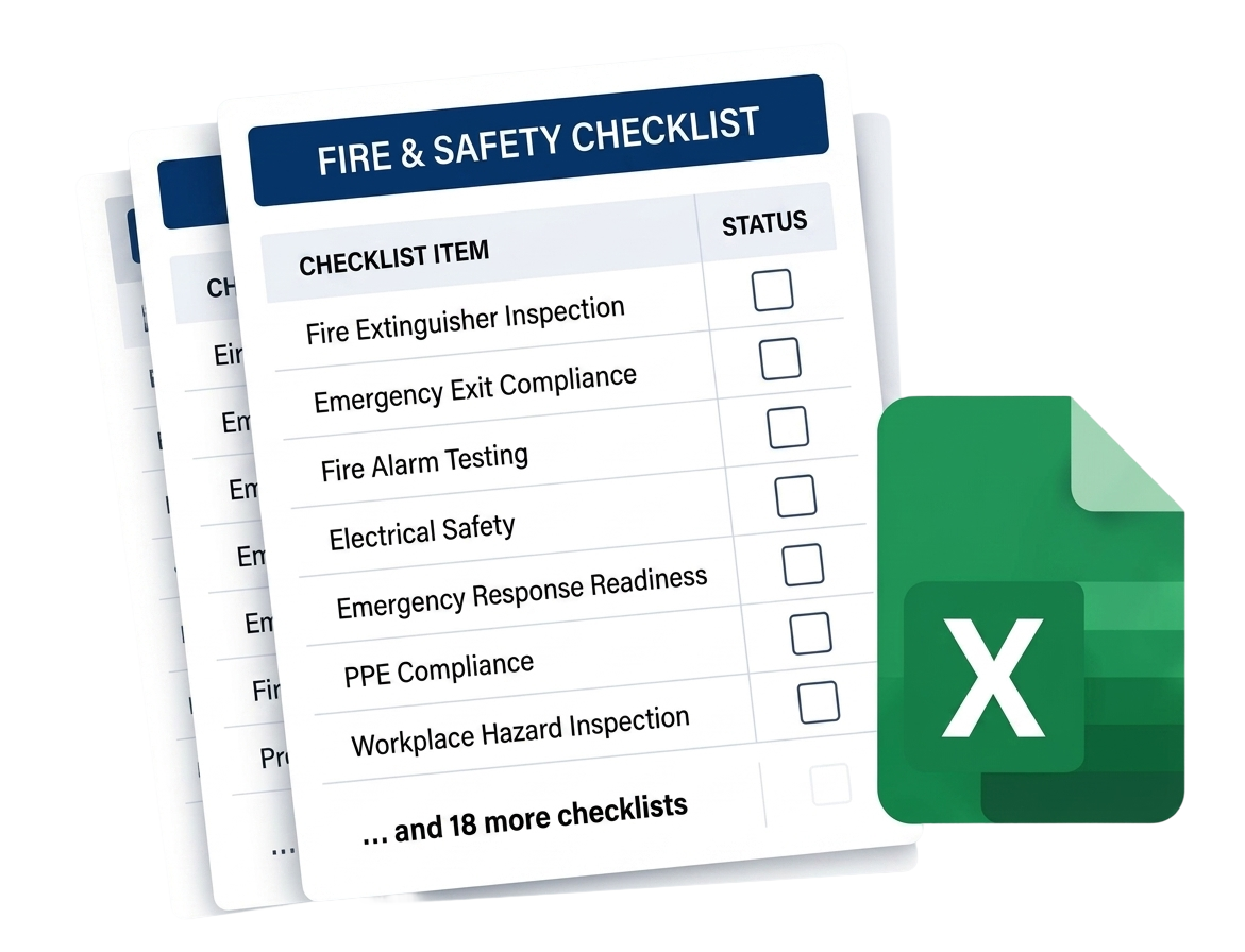 25 Free Fire & Safety Checklist Pack Excel Templates